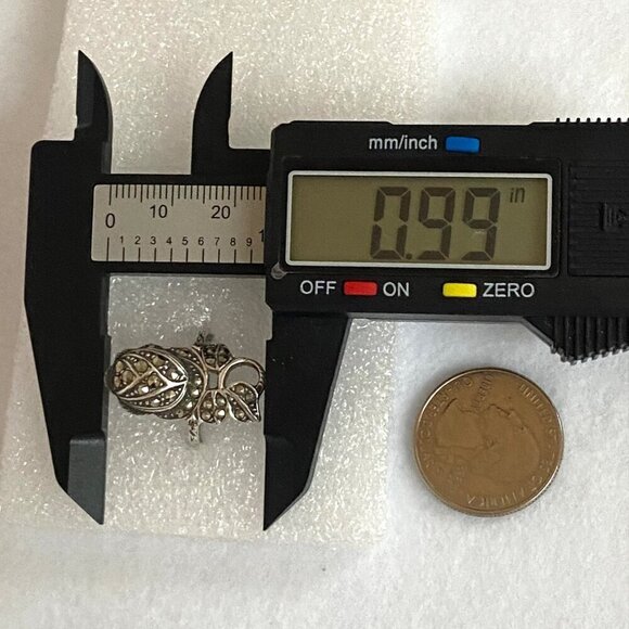 VTG Sterling Silver 925 Art Deco Style Marcasite Flower Rose Ring Sz 5.75 - Picture 14 of 16